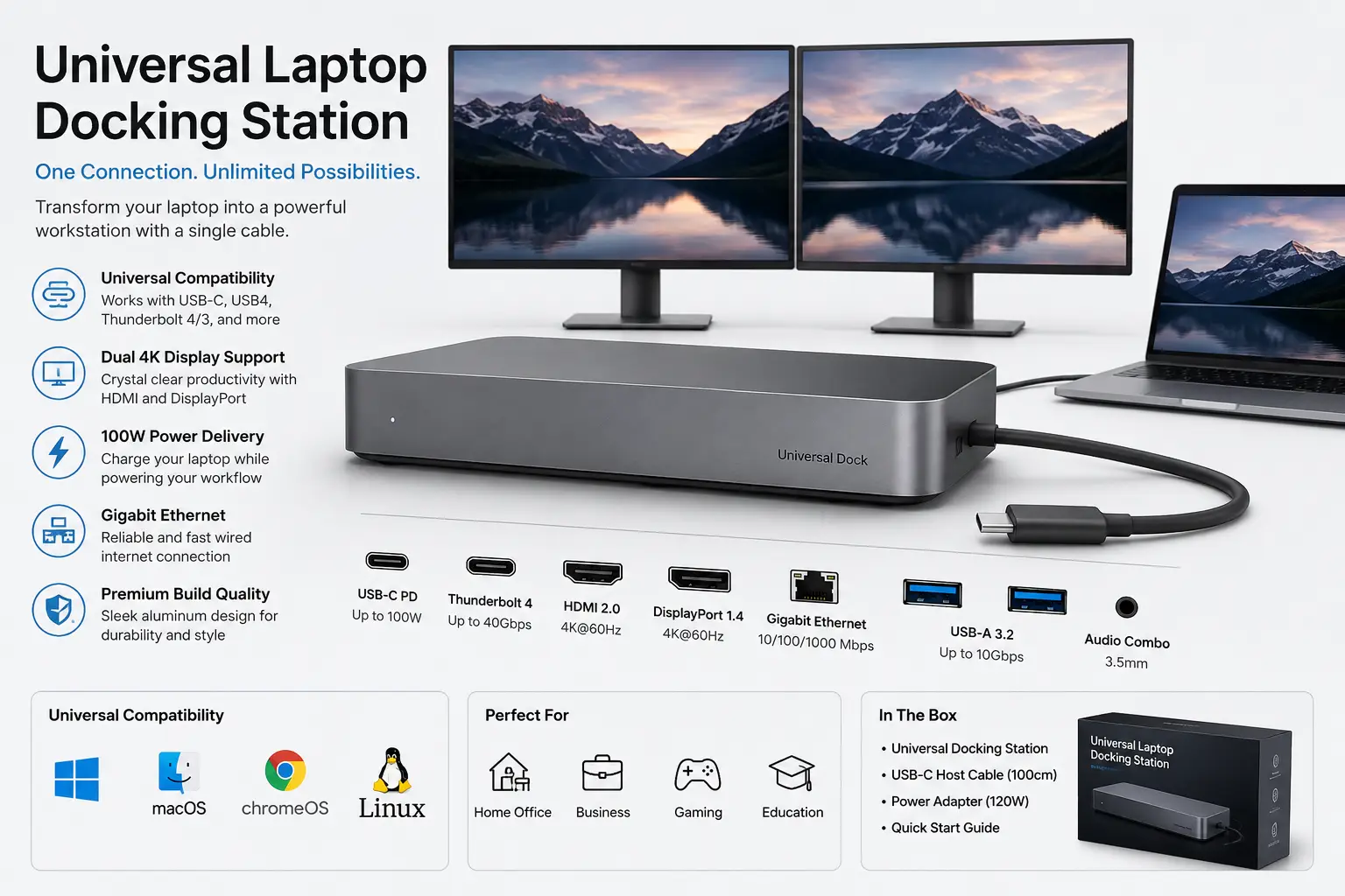 Universal Laptop Docking Station
